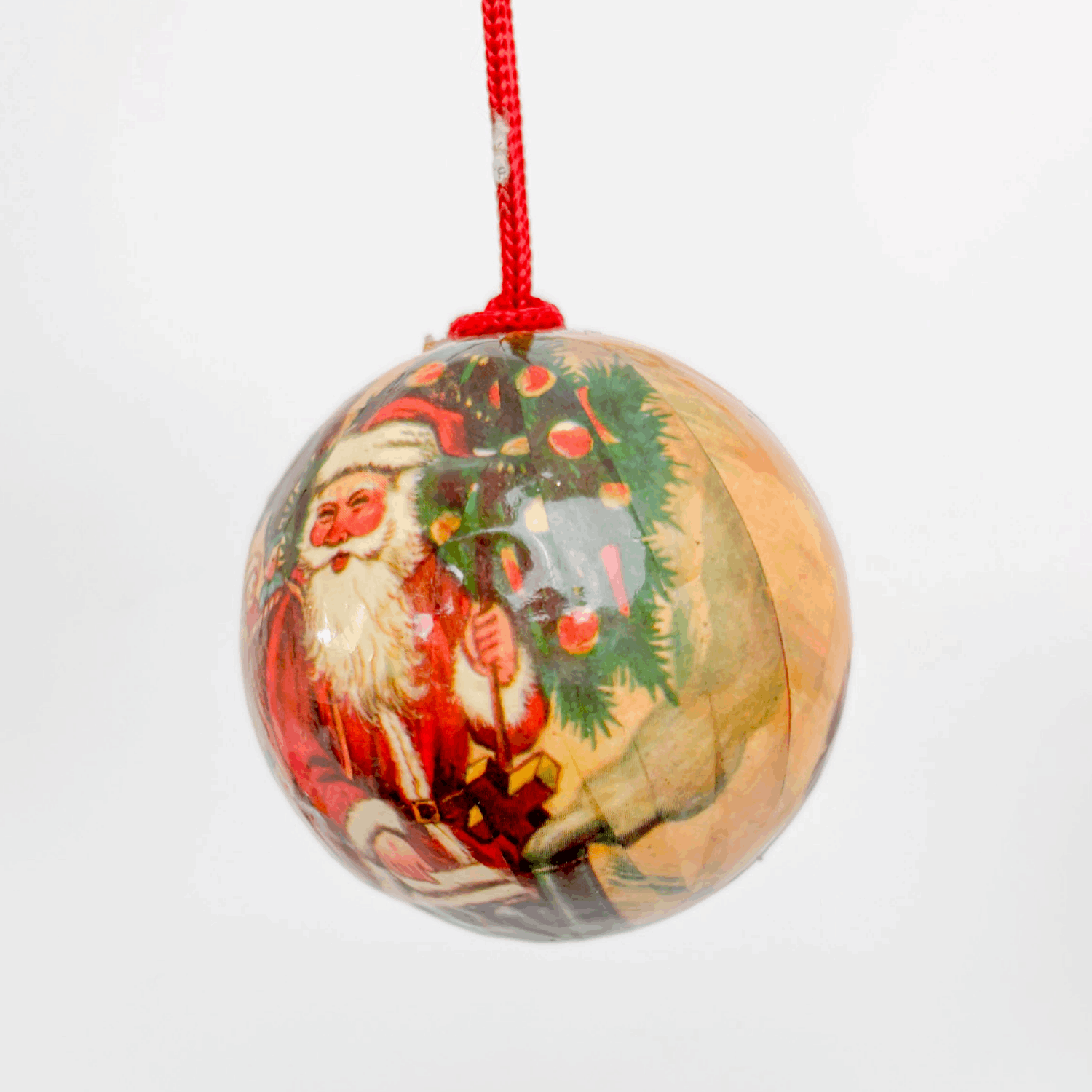 Vintage Paper Mache Victorian Style Christmas Baubles Set of 8 Sunshine Thrift