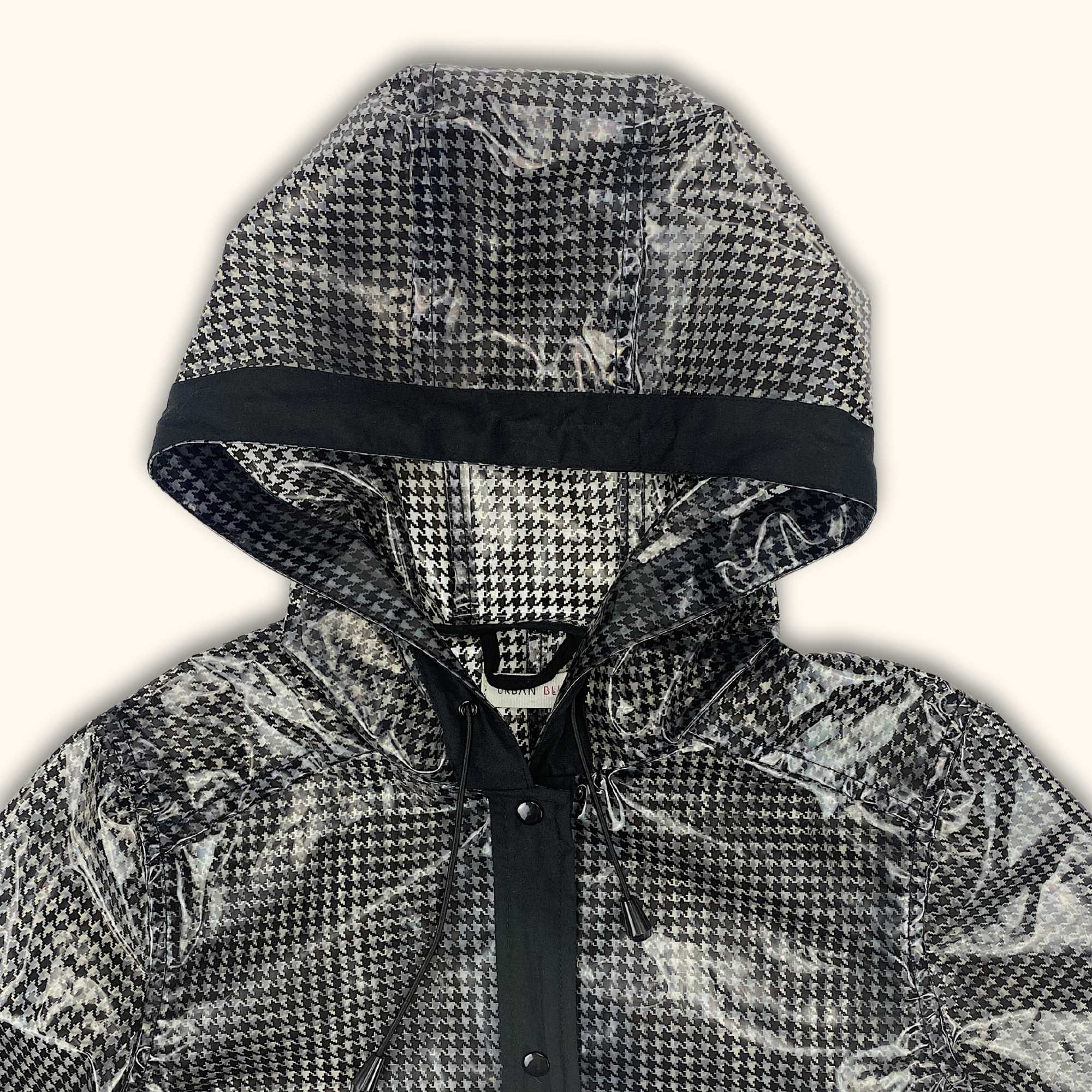 Urban Bliss Houndstooth Grey Clear Raincoat - Size 8 - Urban bliss - Coats &amp; jackets