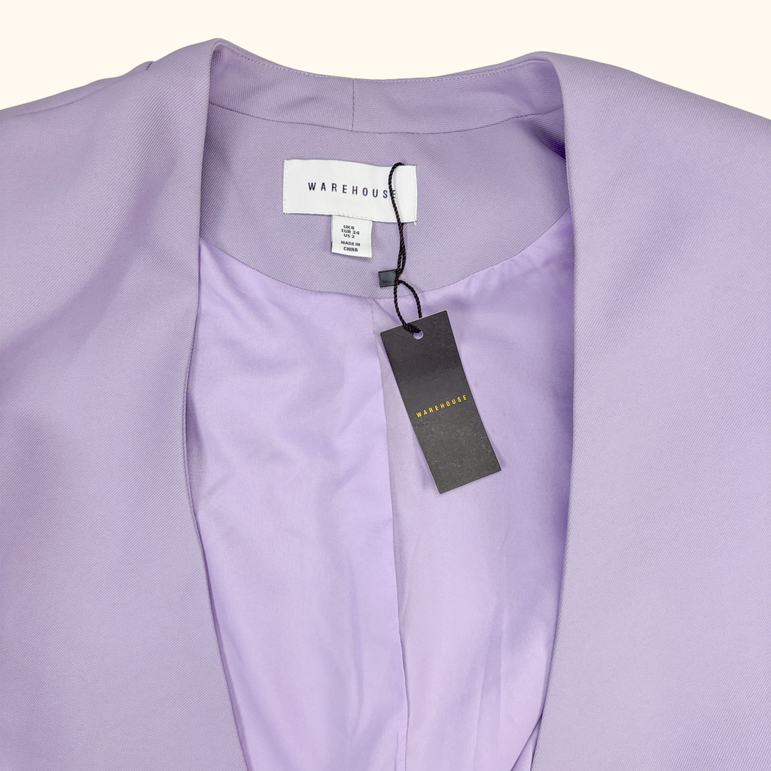 Warehouse Lilac Purple Feather Blazer - Size 6