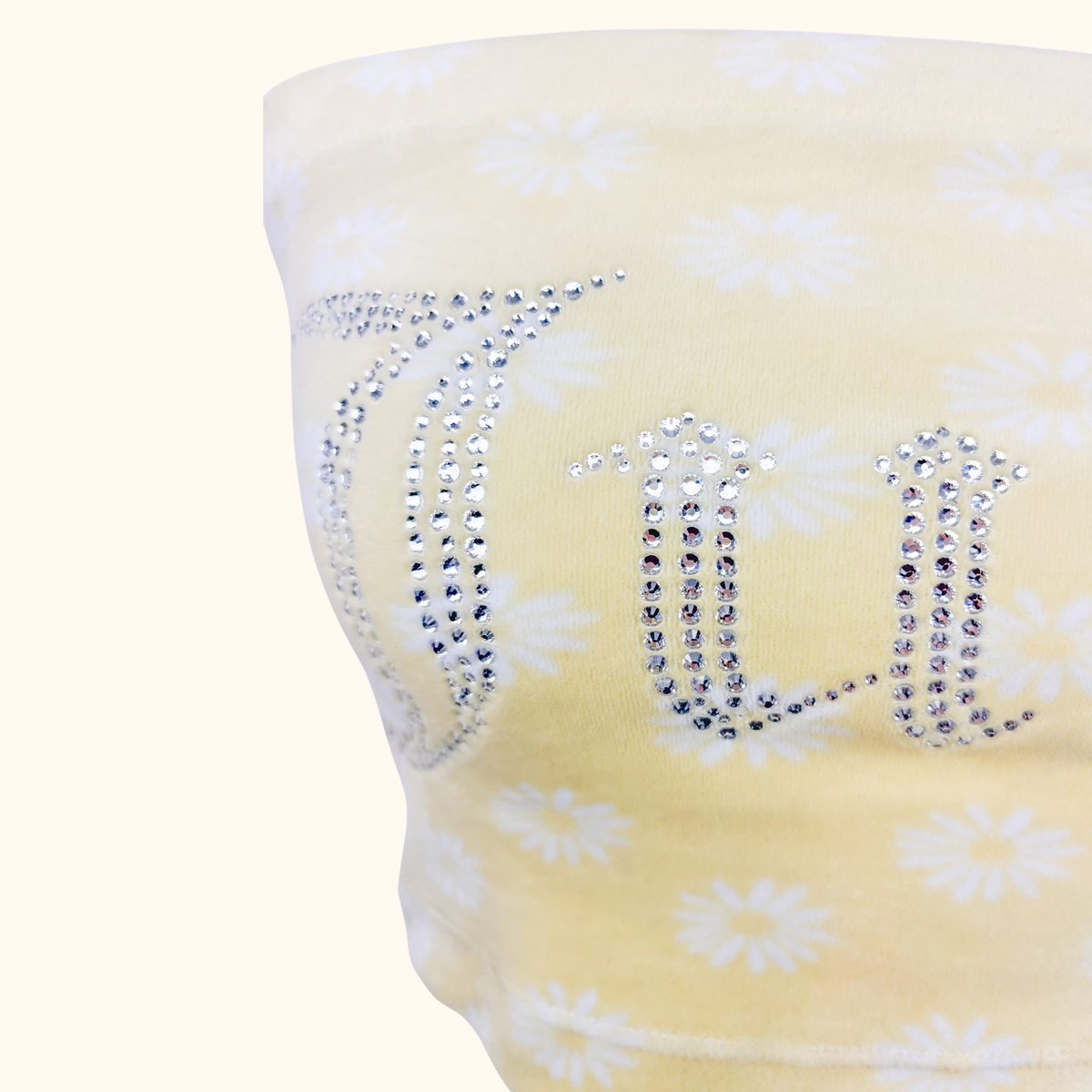 Juicy Couture Yellow Daisy Sparkle Bandeau Top - Size Small