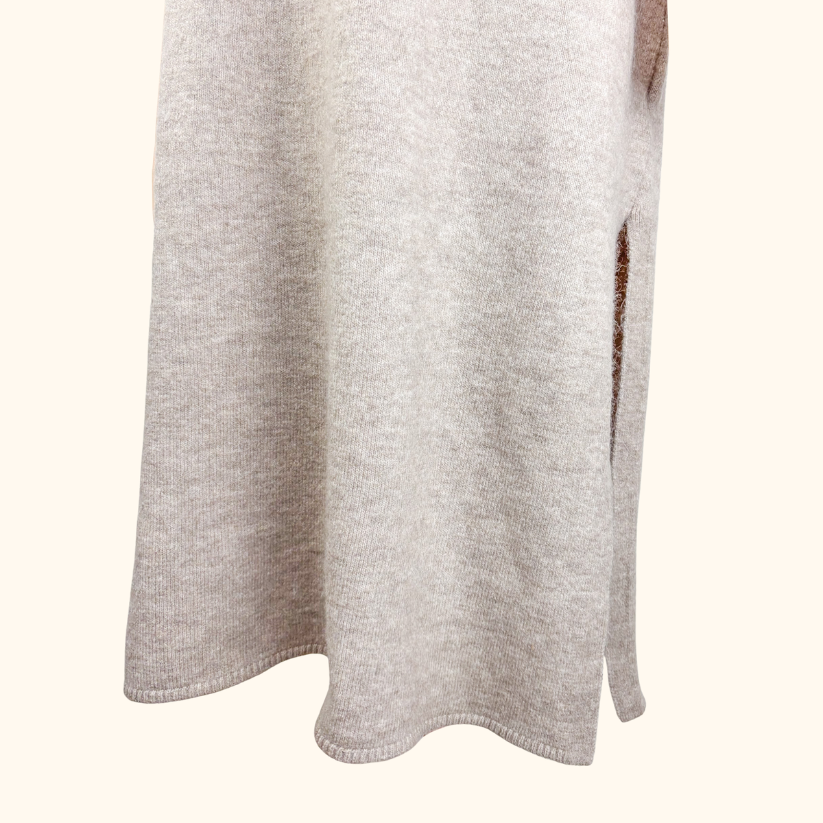 H&amp;M Beige Off The Shoulder Knitted Maxi Dress - Size Large
