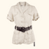 John Rocha Beige 100% Linen Short Sleeve Shirt - Size 10 John Rocha