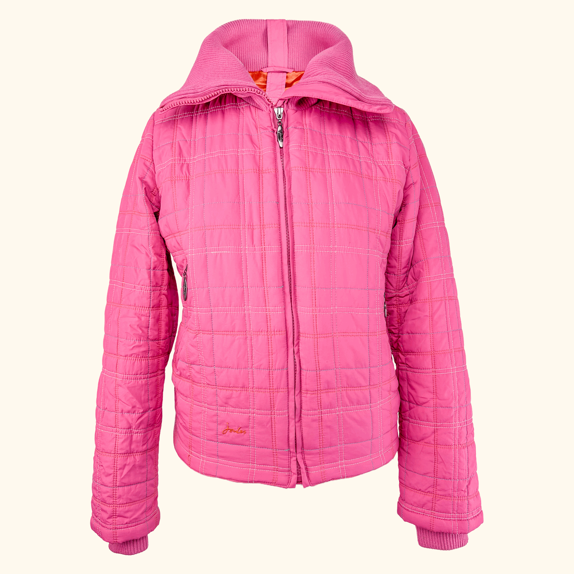 Joules Padded Pink Zip Up Jacket - Size 12 Joules