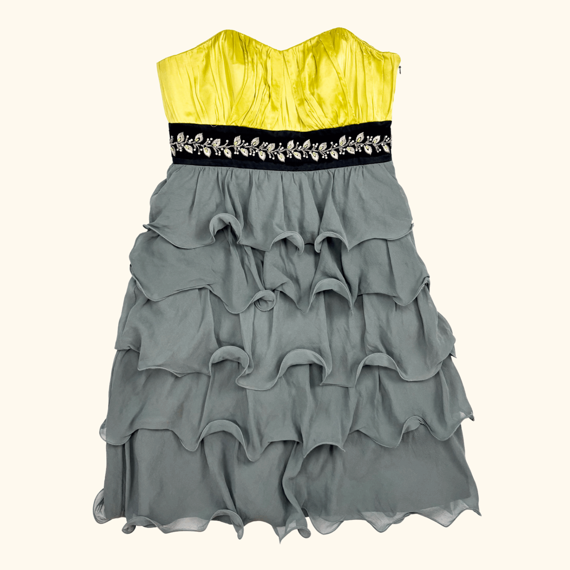 Monsoon 100% Silk Ruffle Tiered Dress - Size 8