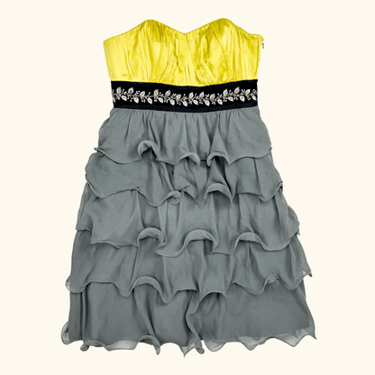 Monsoon 100% Silk Ruffle Tiered Dress - Size 8