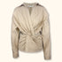 Zara Beige Wrap Front Blouse with Cut Out - Size Large -  - Tops & Shirts