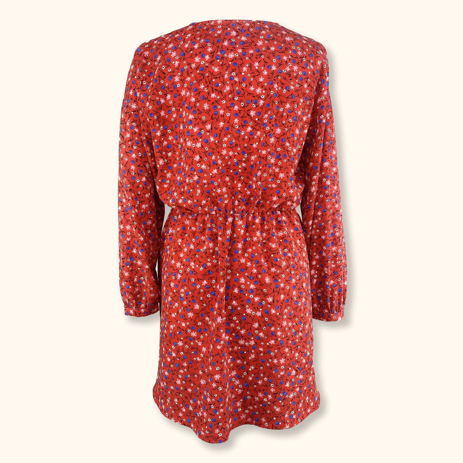 Zara Red Ditsy Floral Mini Dress - Size Medium -  - Dresses