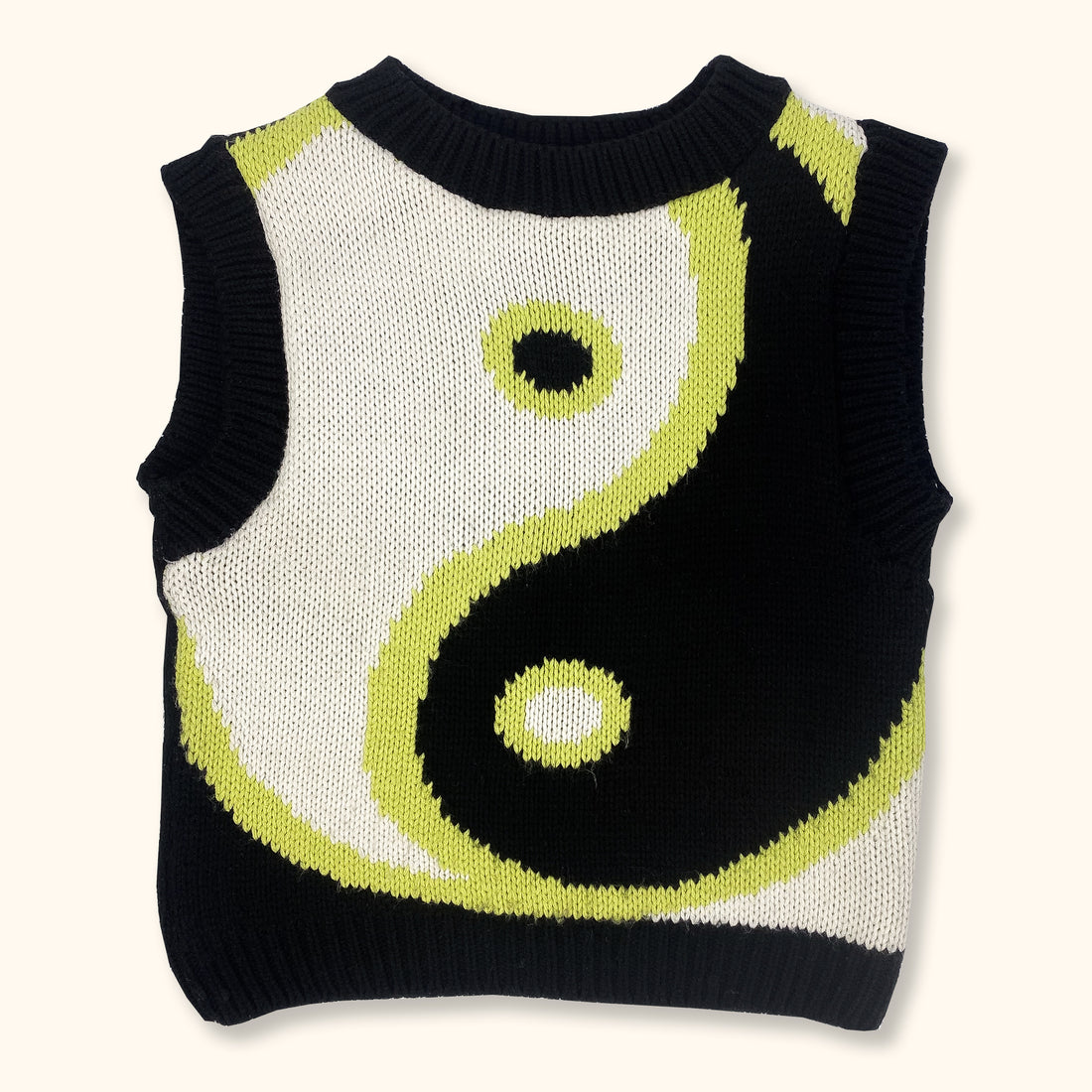 Topshop Yin Yang Black Sweater Vest - Small -  - Knitwear