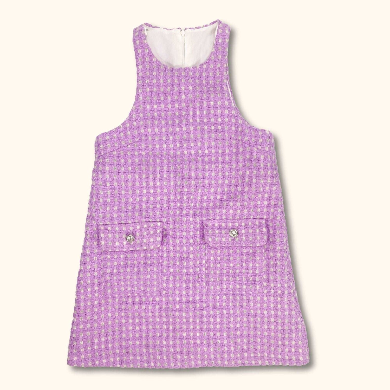 Dotti Purple Tweed Sleeveless Mini Dress - Size Small