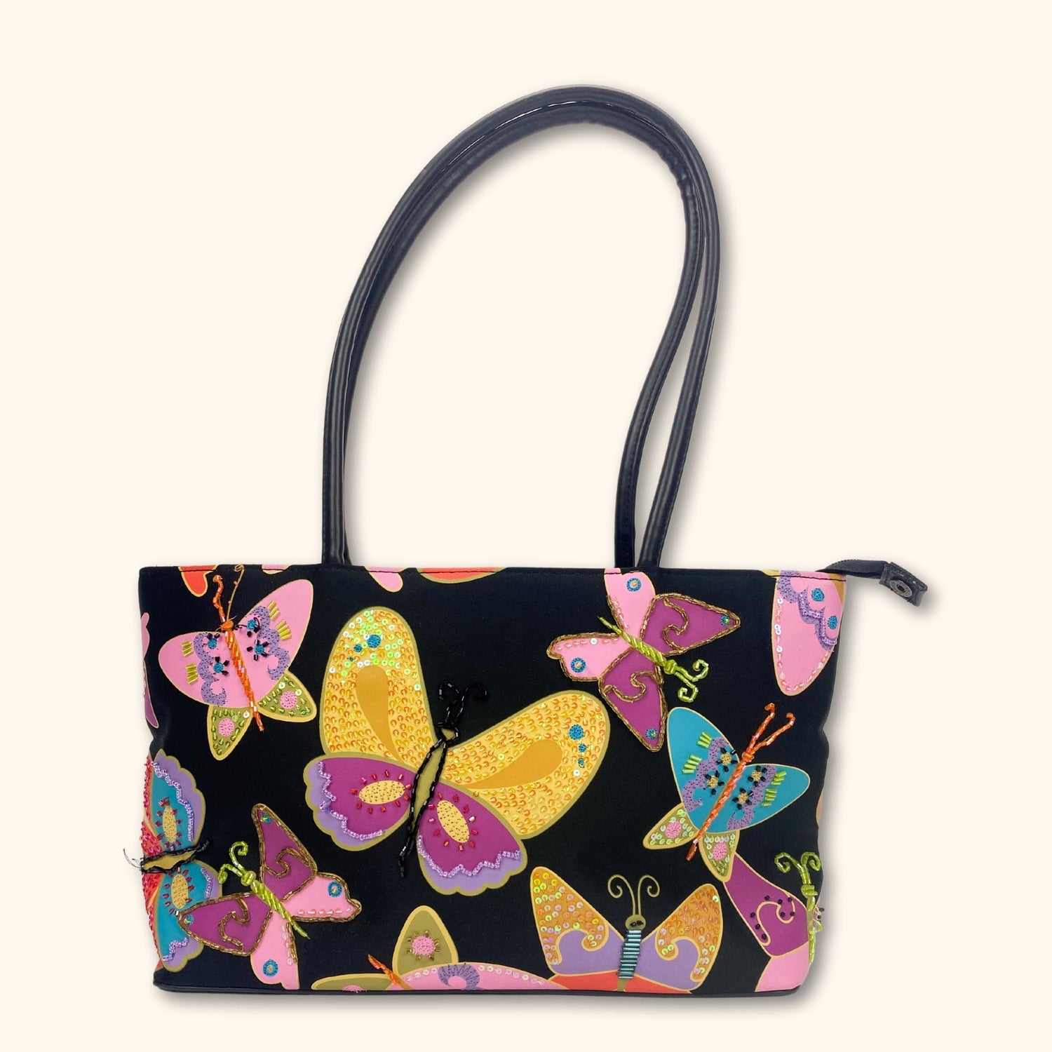 Vintage Bueno Butterfly Beaded Handbag -  - Bags