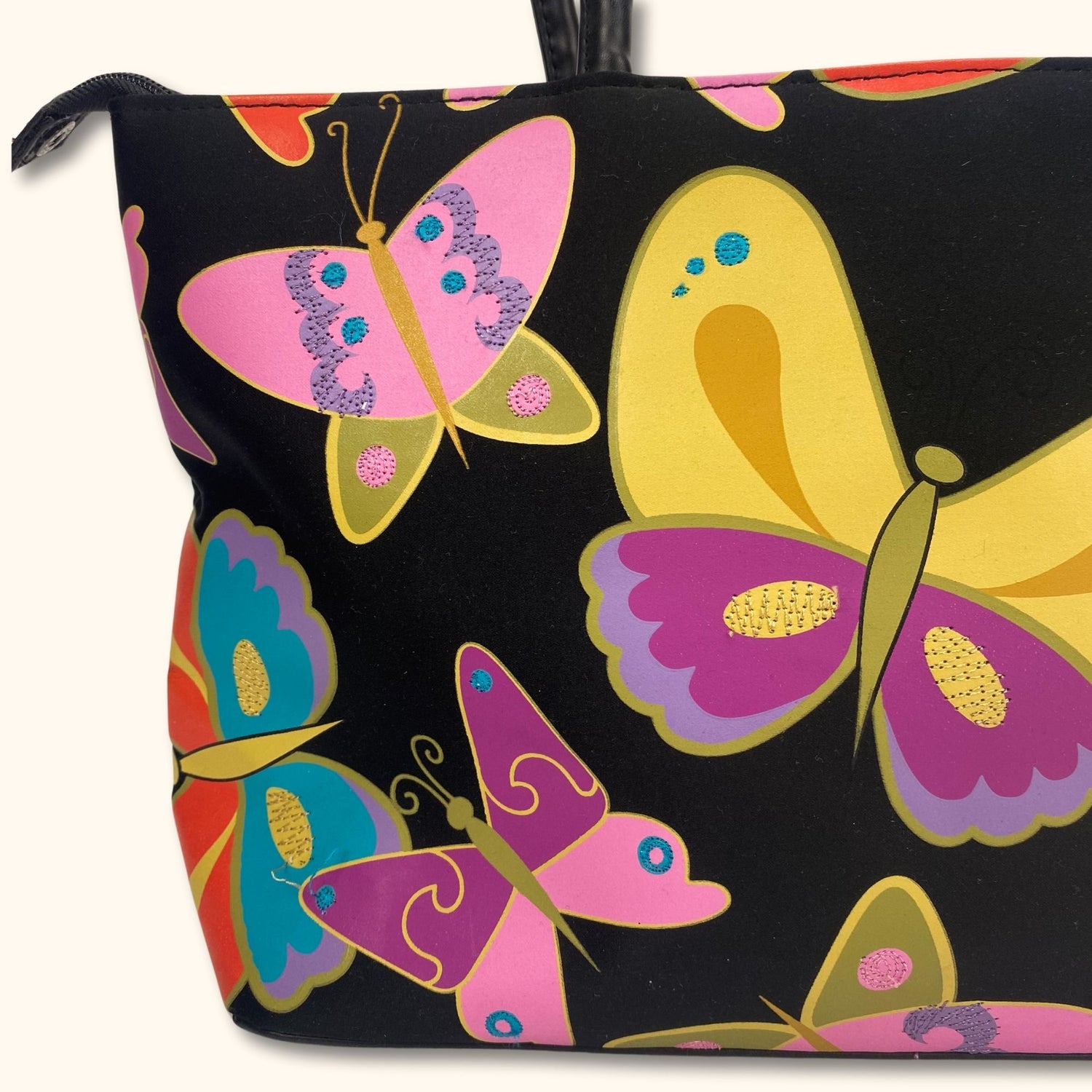 Vintage Bueno Butterfly Beaded Handbag -  - Bags