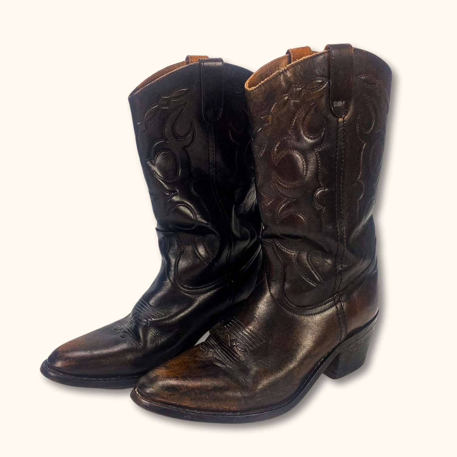 Vintage Brown Cowboy Western Boots - Size 6 -  - Shoes