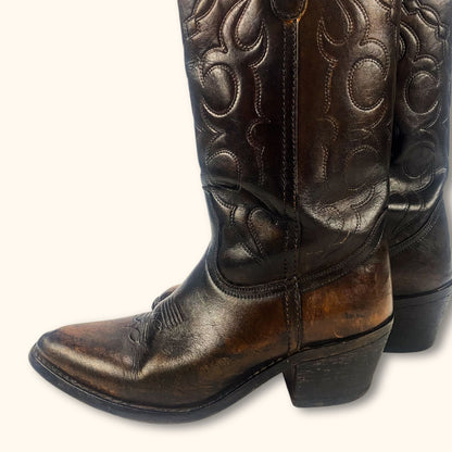 Vintage Brown Cowboy Western Boots - Size 6 -  - Shoes