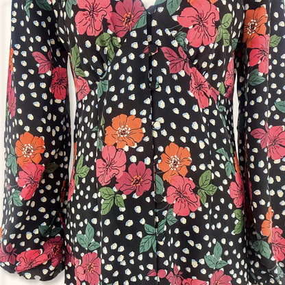 Topshop Black Floral Maxi Dress - Size 12 - Topshop - Dresses