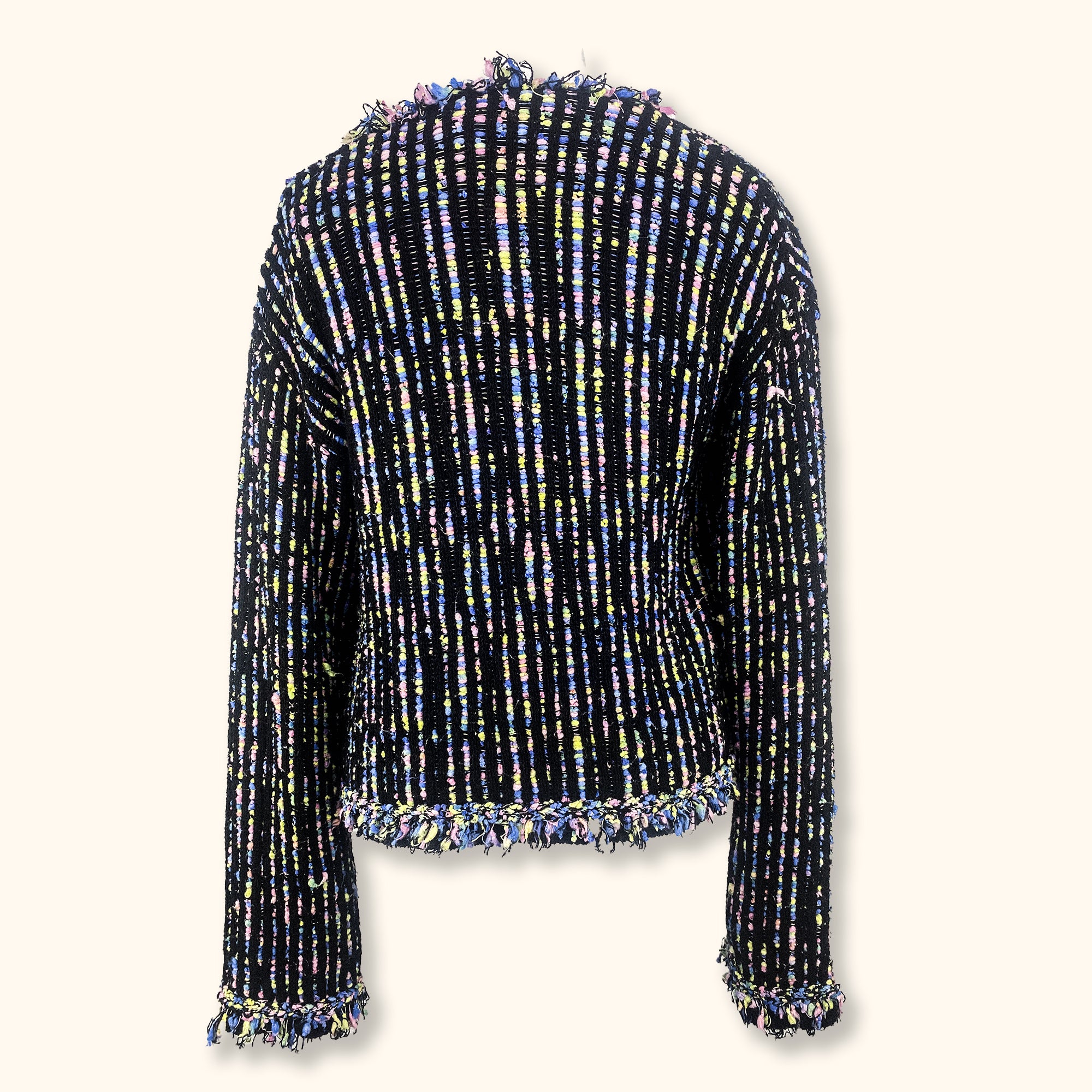 Zara Multi Coloured Tweed Knitted Cardigan - Size Small -  - Coats &amp; jackets