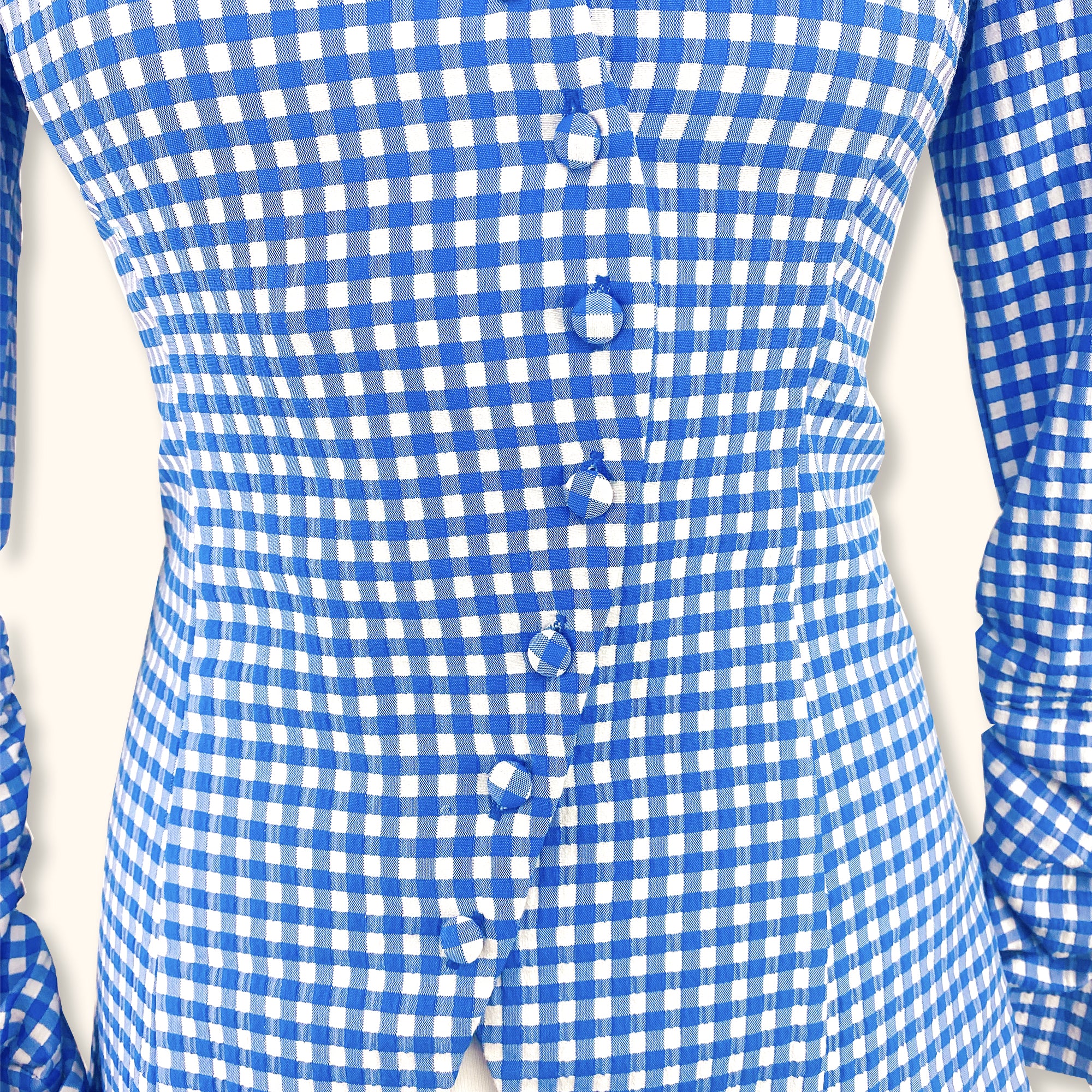 Zara Blue Gingham Asymmetric Blazer - Size Small - Zara - Coats &amp; jackets