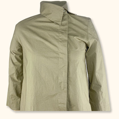 Cos Khaki Green Asymmetric Shirt Dress - Size XS