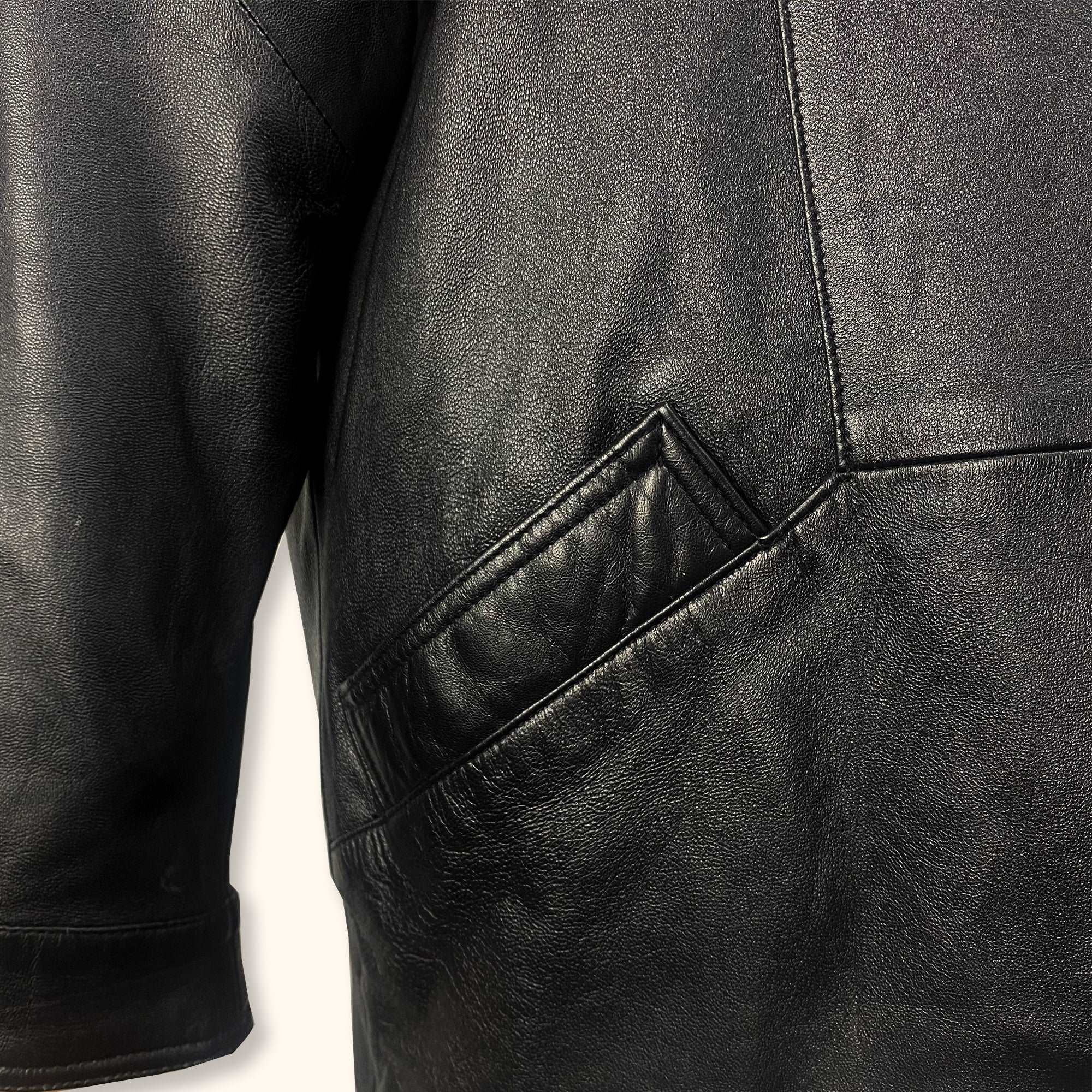 EL Black Leather Boyfriend Jacket - Size Medium – Sunshine Thrift
