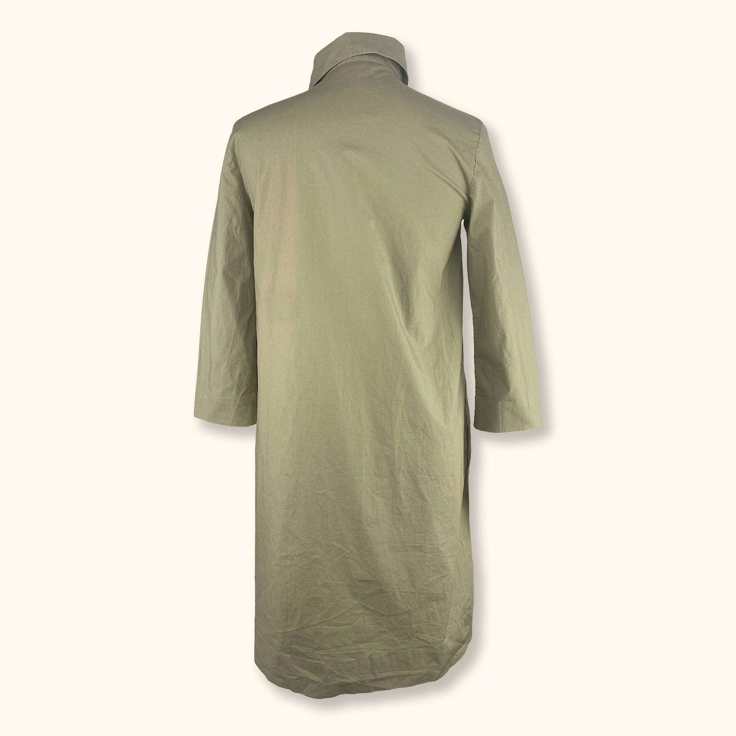 Cos Khaki Green Asymmetric Shirt Dress - Size Small