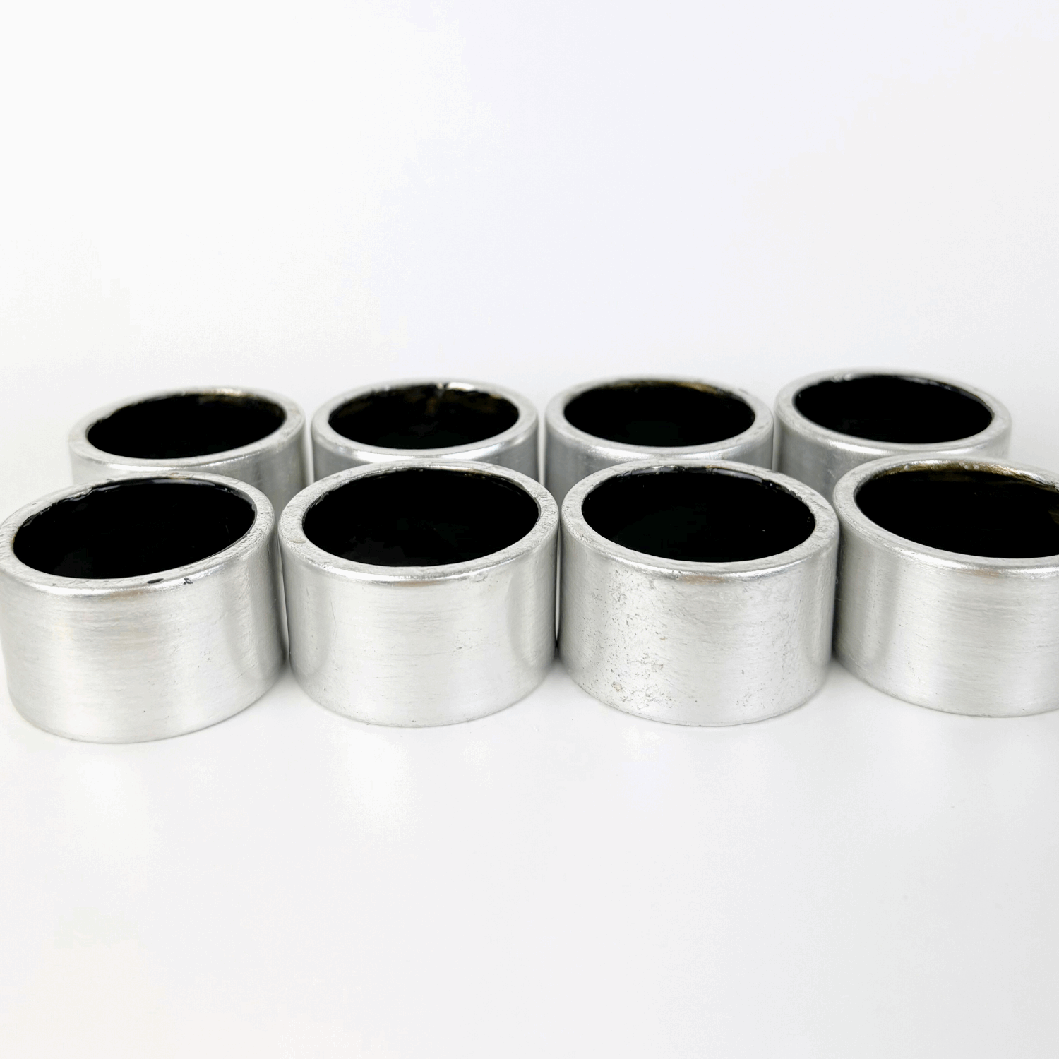 Chunky Grey Metallic Silver Napkin Rings Set of 8 Sunshine Thrift