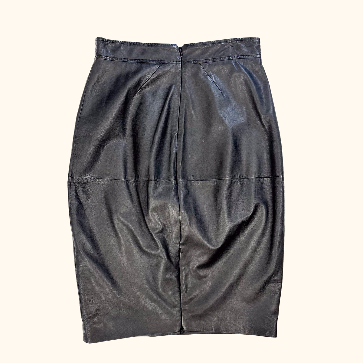Whistles Black Leather Pencil Skirt - Size 6