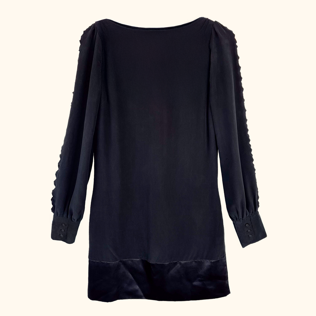 Reiss Black Silk Long Sleeve Dress - Size 6