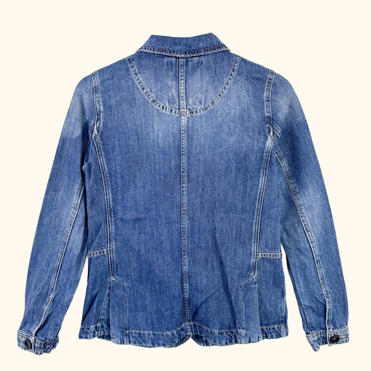 White Stuff Cotton Linen Blue Cargo Jacket - Size 6