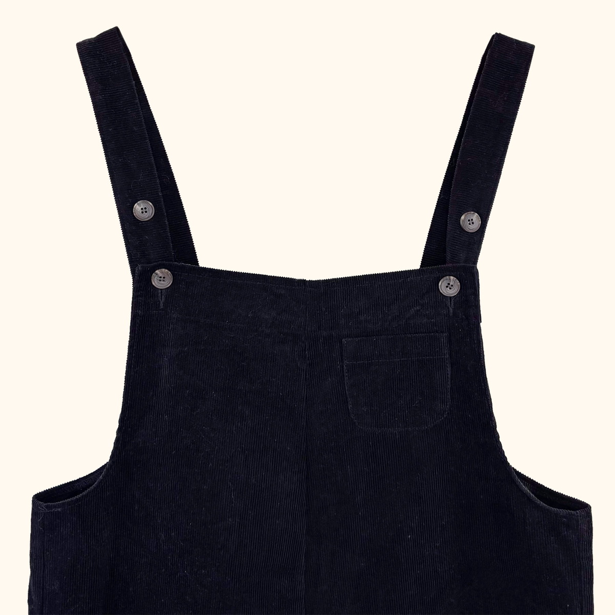 Olive Black Corduroy Cropped Dungarees - Size S/M