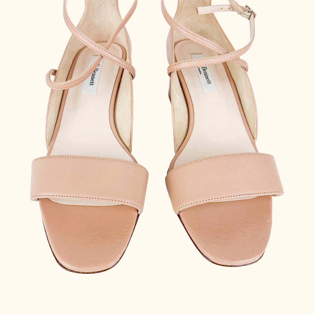 L.K. Bennett Dina Peep toe Leather Heel Sandals - Size 5