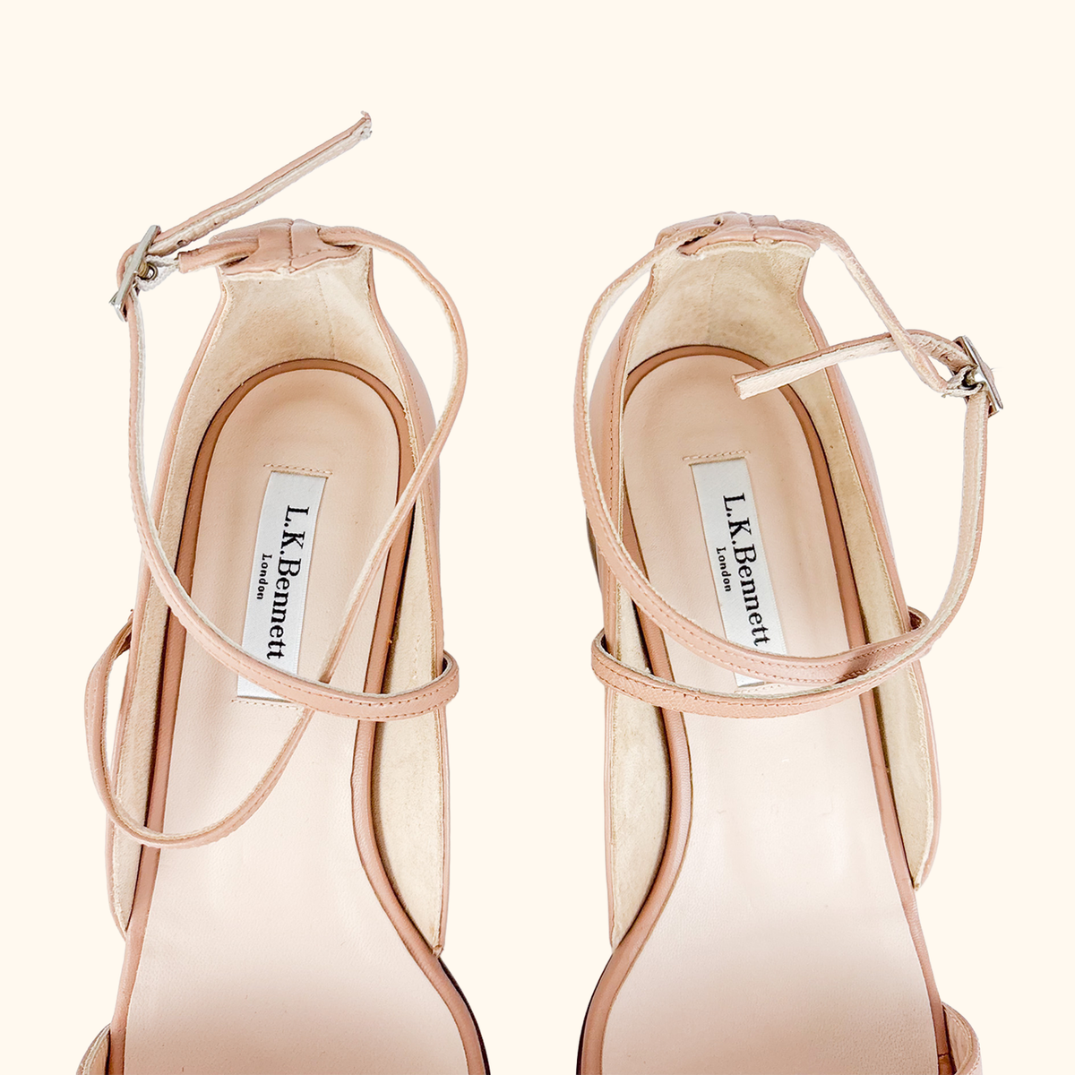 L.K. Bennett Dina Peep toe Leather Heel Sandals - Size 5