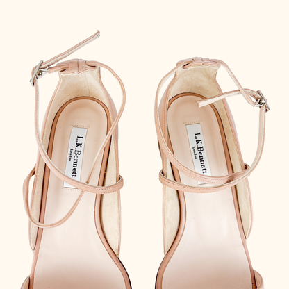 L.K. Bennett Dina Peep toe Leather Heel Sandals - Size 5