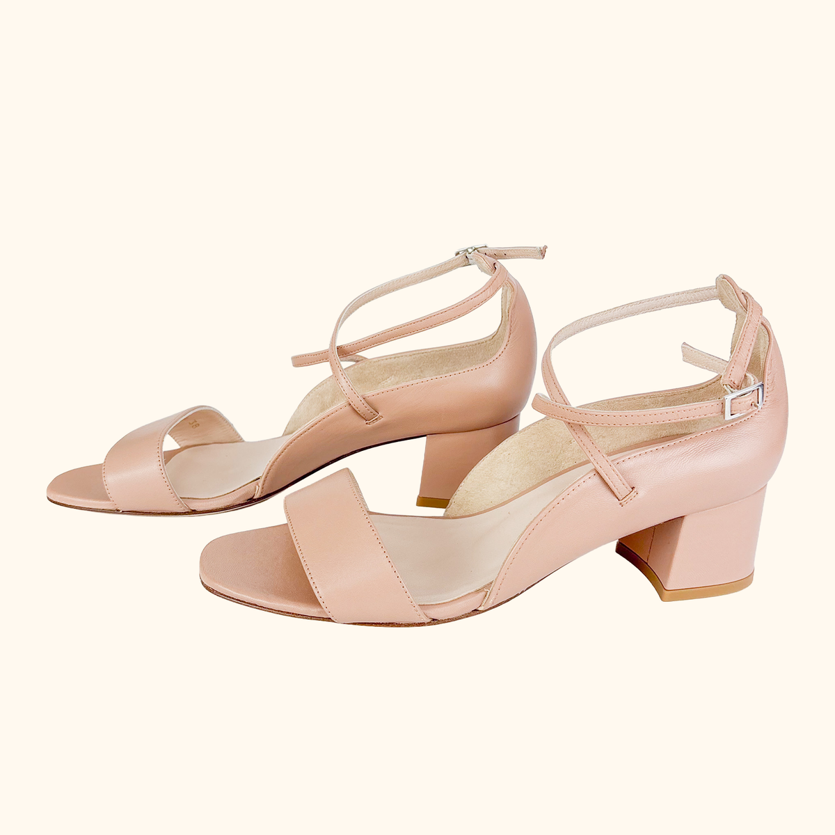 L.K. Bennett Dina Peep toe Leather Heel Sandals - Size 5