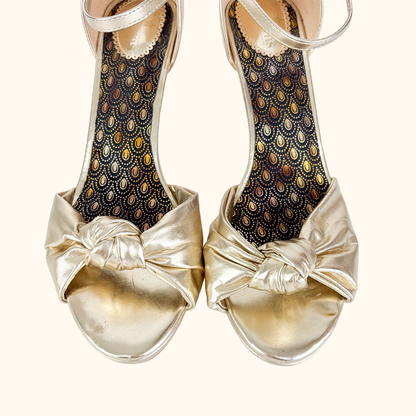 Joe Browns Gold PU Peep Toe Heels - Size 8