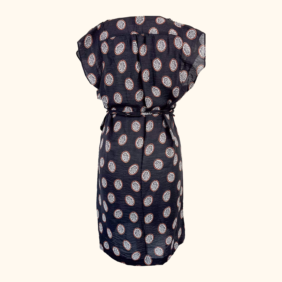Bimba Y Lola Black Patterned Wrap Dress - Size XS