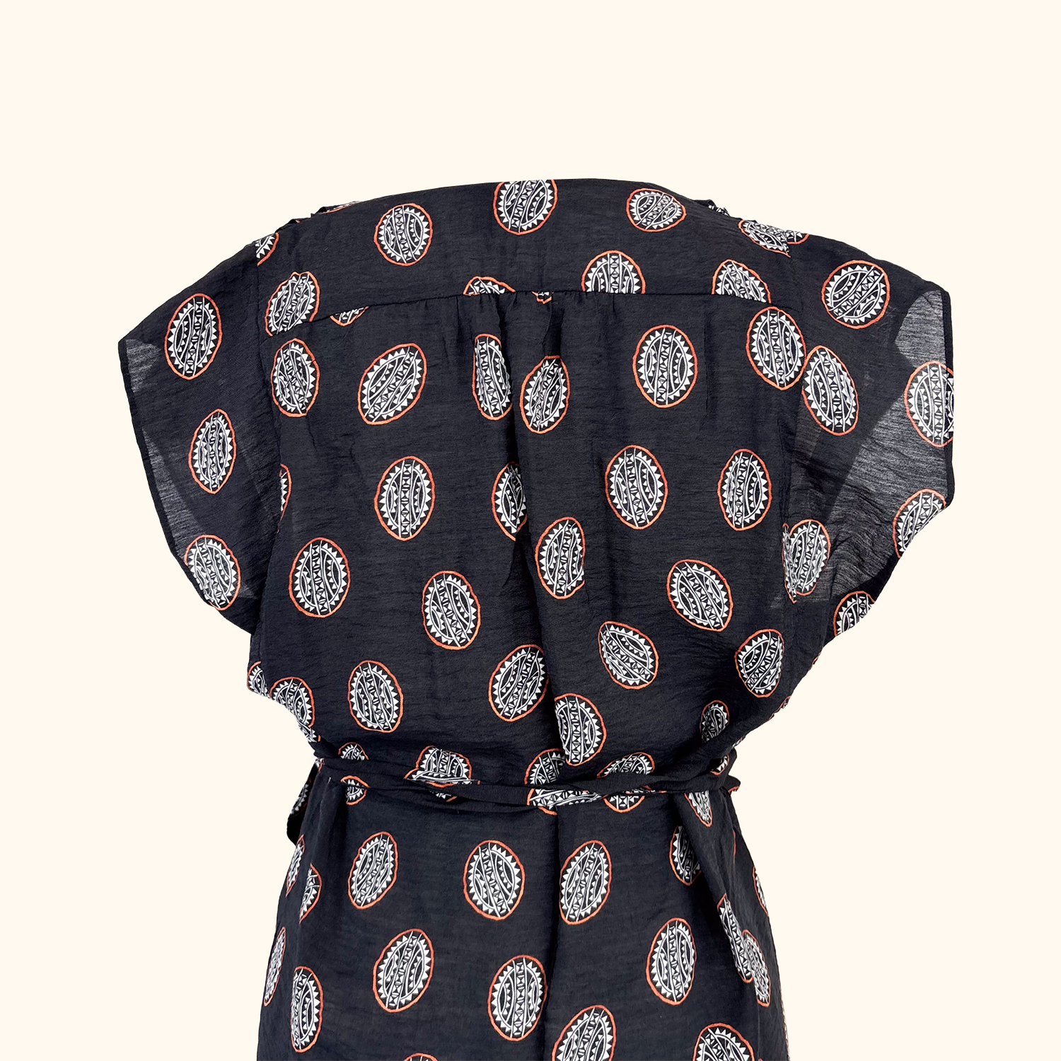 Bimba Y Lola Black Patterned Wrap Dress - Size XS
