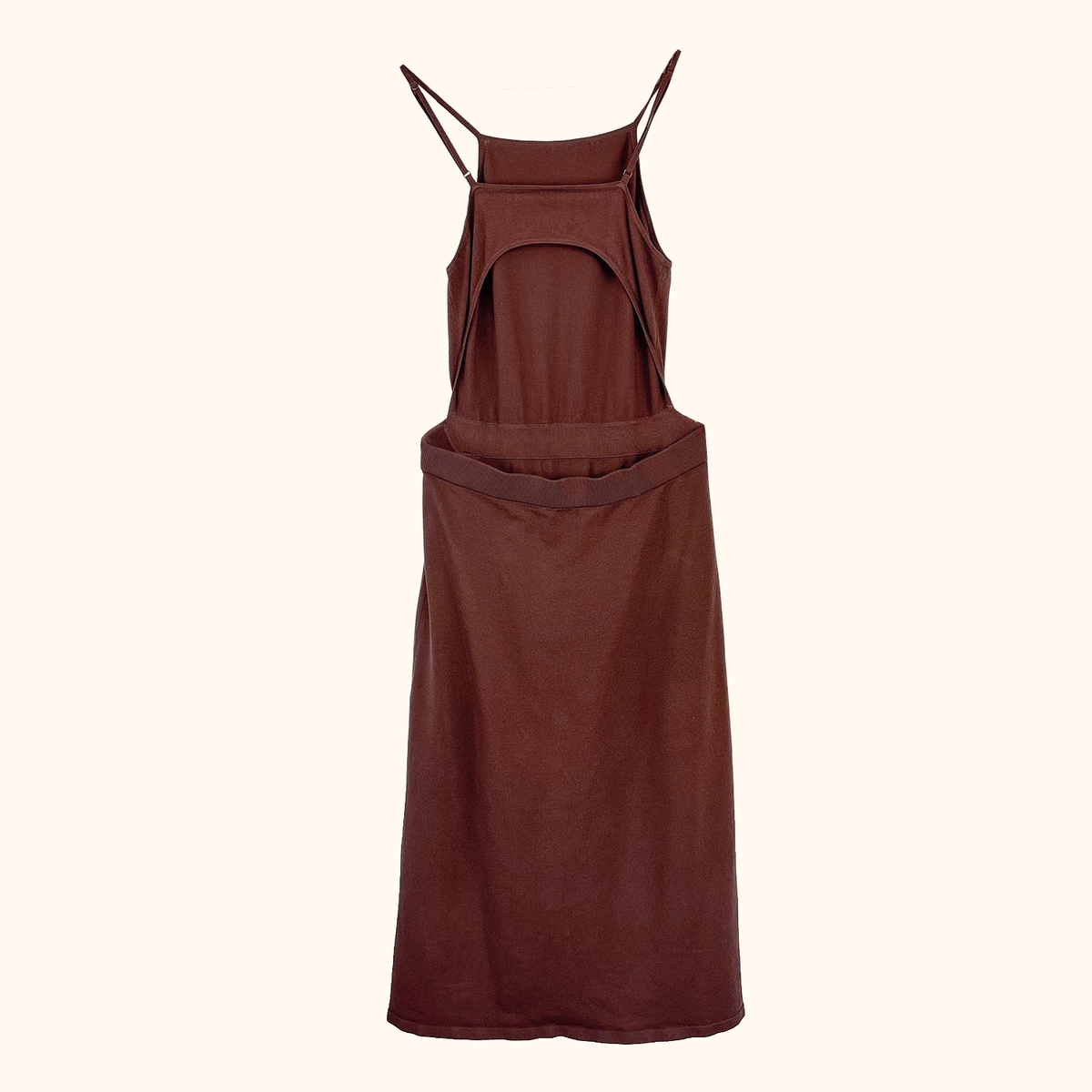 &amp; Other Stories Brown Cut Out Knitted Midi Dress - Size Large