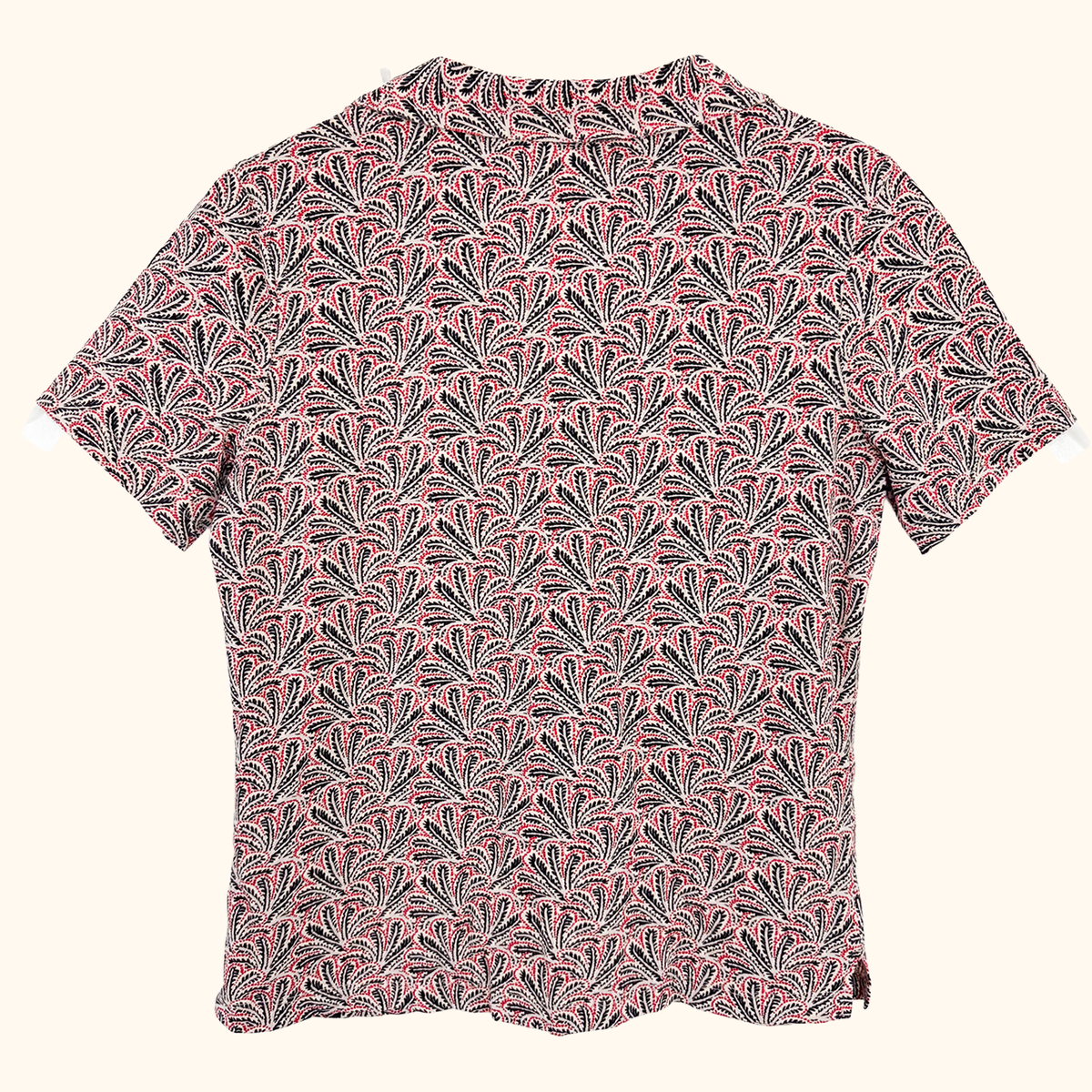 White Stuff Leaf Print Short Sleeve Shirt - Size 12