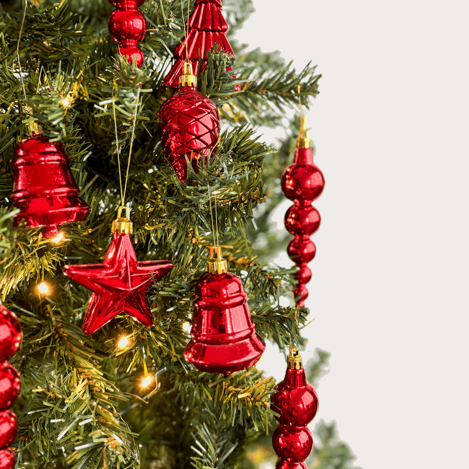 90s Inspired Red Shatterproof Baubles Set of 11 Sunshine Thrift