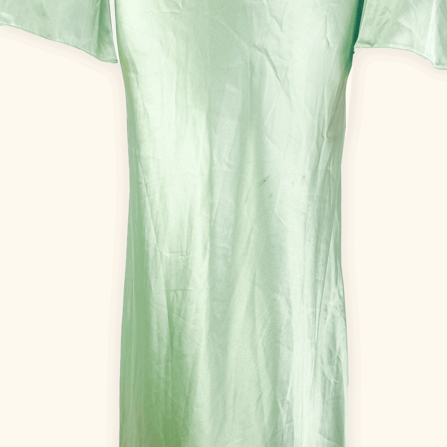 Topshop Mint Green Satin Long Sleeve Cut Out Midi Dress - Size 8 Topshop