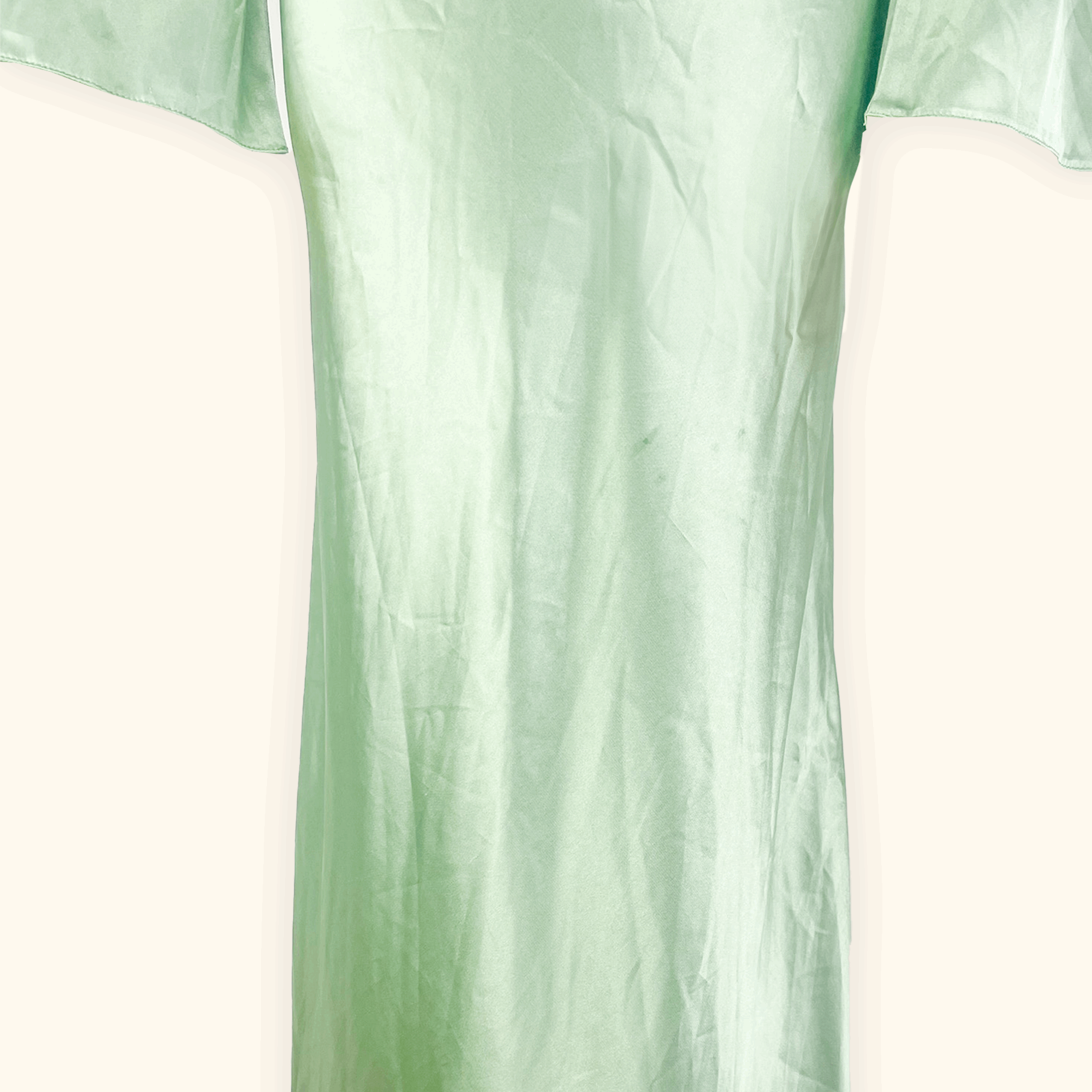 Topshop Mint Green Satin Long Sleeve Cut Out Midi Dress - Size 8 Topshop