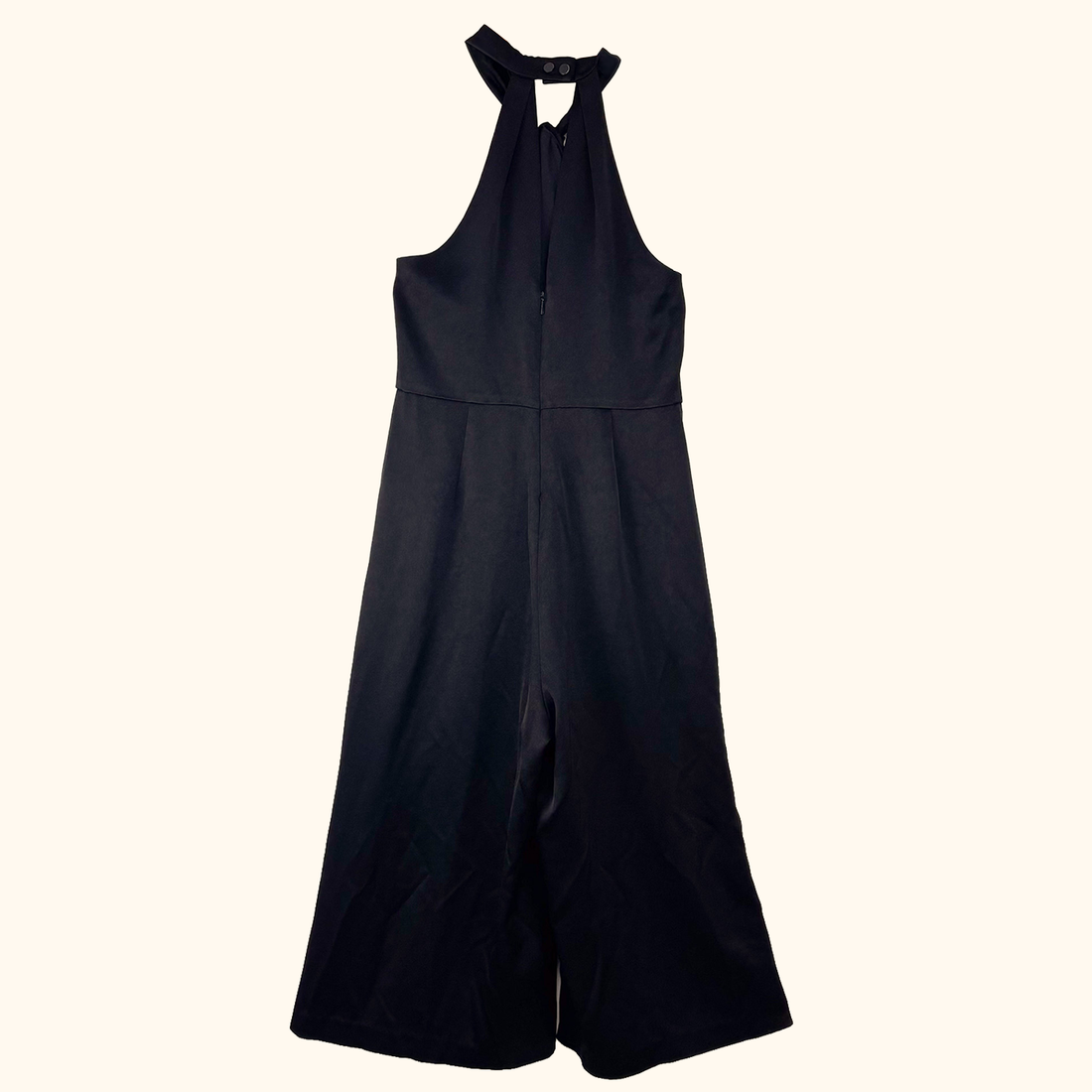 Whistles Black Sophia Satin Halter Neck Jumpsuit - Size 12 Whistles
