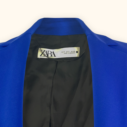 Zara Royal Blue Fitted Blazer - Size Small
