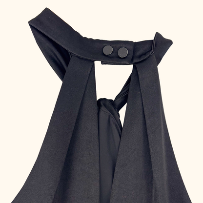 Whistles Black Sophia Satin Halter Neck Jumpsuit - Size 12 Whistles