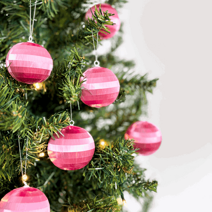 Vintage Woolworths Pink Silk Spun Baubles Set of 6 Woolworths