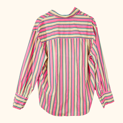 Djerf Avenue X Frankies Bikinis Striped Shirt - Size Large Djerf Avenue