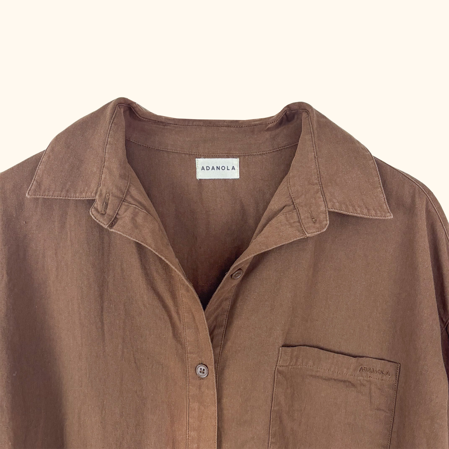 Adanola Organic Cotton Brown Shirt - Size Large Adanola