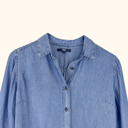 Uniqlo Blue Denim Shirt Dress - Size Medium Uniqlo