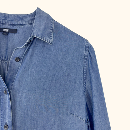 Uniqlo Blue Denim Shirt Dress - Size Medium Uniqlo