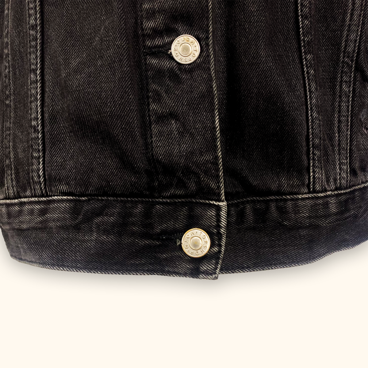 Topshop Black Denim Jacket - Size 8