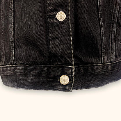 Topshop Black Denim Jacket - Size 8
